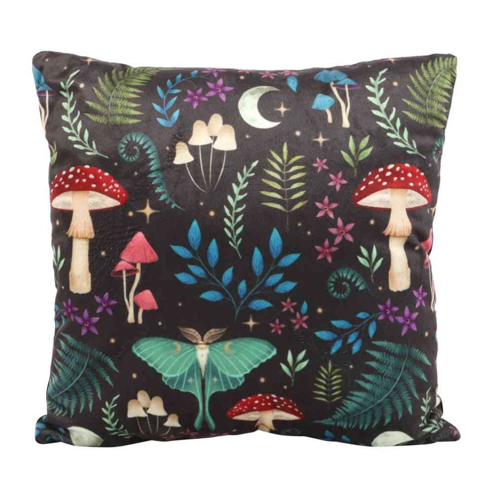 Something Different - 35cm Square Dark Forest Print Cushion - Multicolours